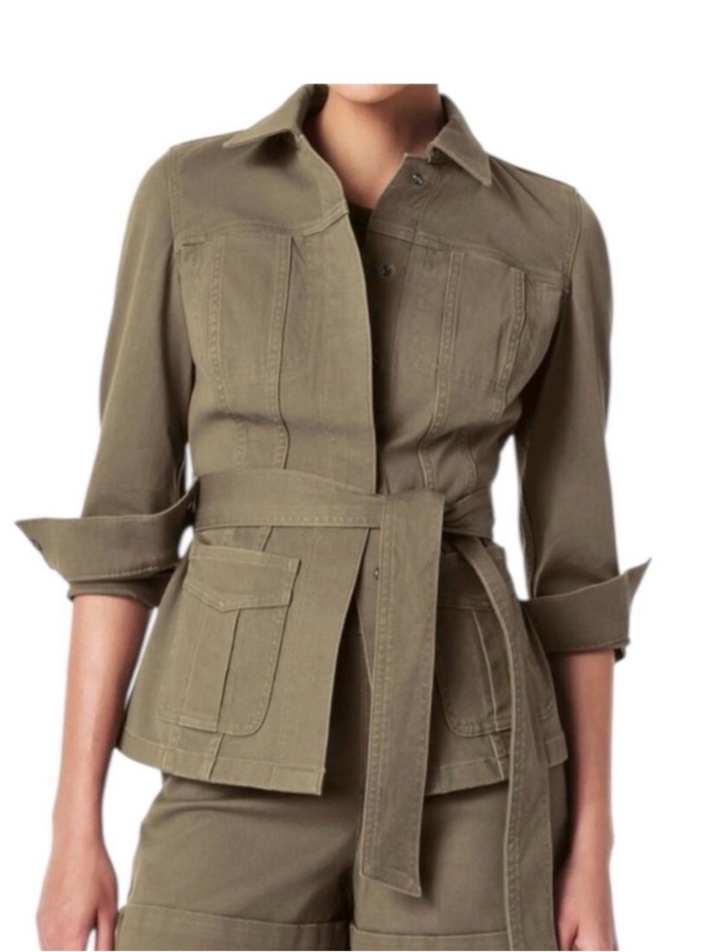 SPANX Tuscan Olive Utility Belted Jacket